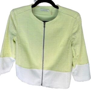 T Tahari Lemon and White Blazer